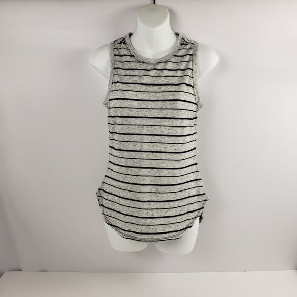 Athleta XS Gray Striped Sleeveless Tank Womens Top Summer Spring - Picture 1 of 8